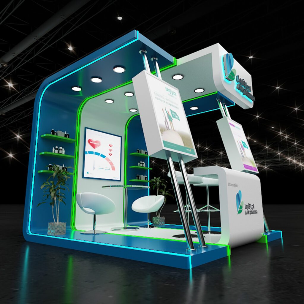 Aja Pharma booth 3d design
