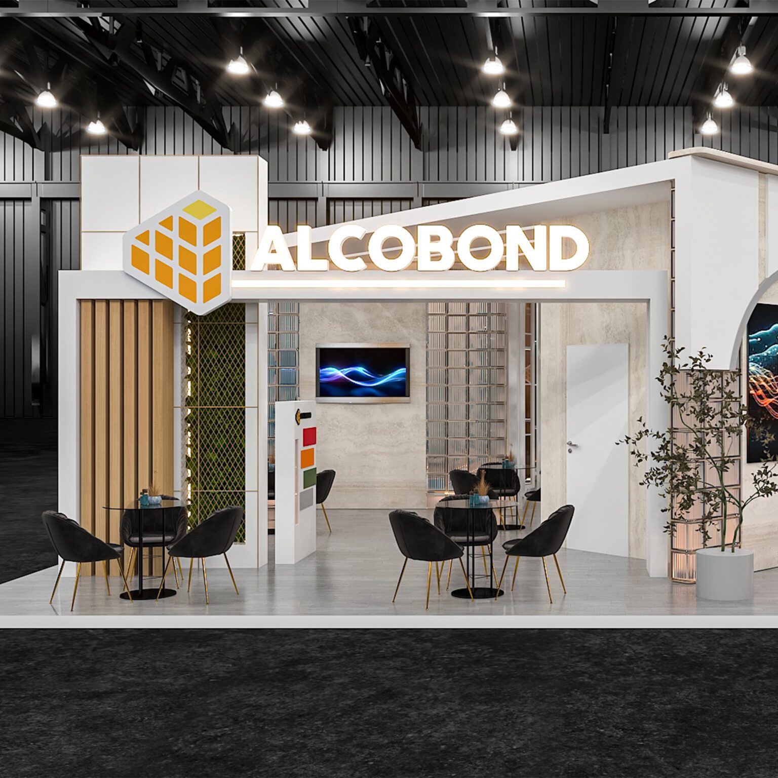Alcobond booth 3d design